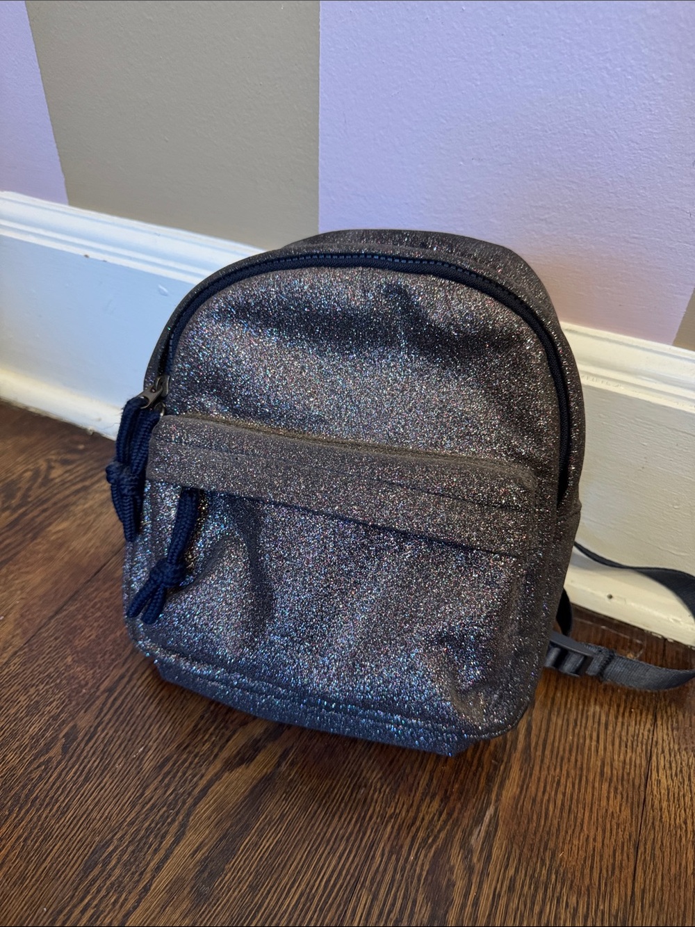 Crewcuts Glitter Mini Backpack- navy with sparkles